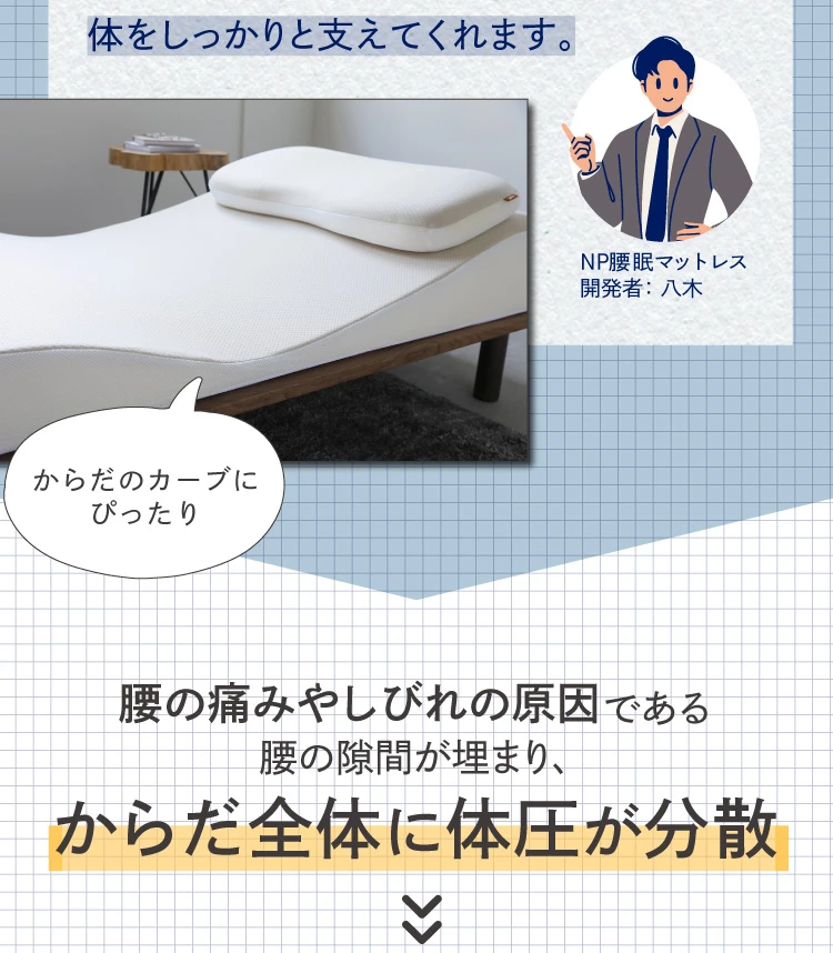 NP腰眠マットレス シングル+専用まくらセット NELUD(ネルディ) | Nelture