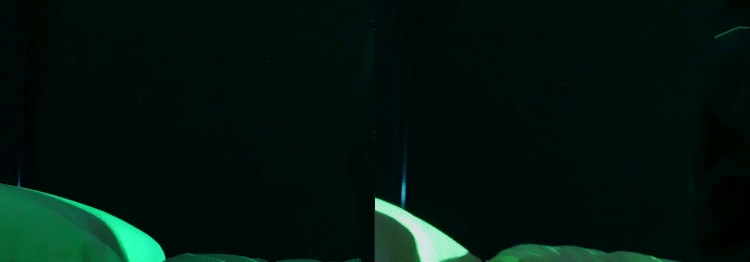 allerina使用時の飛沫実験 イメージgif