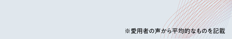 ※愛用者の声から平均的なものを記載
