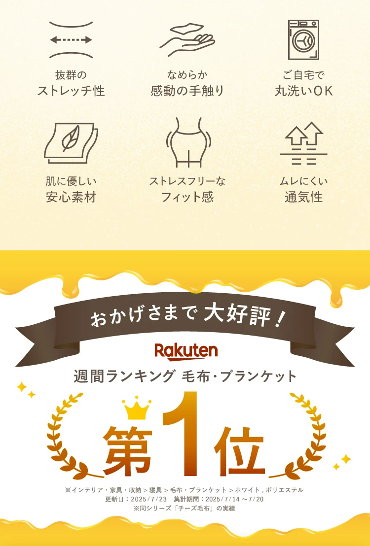 おかげさまで大好評 楽天週間ランキング 毛布・ブランケット 第1位