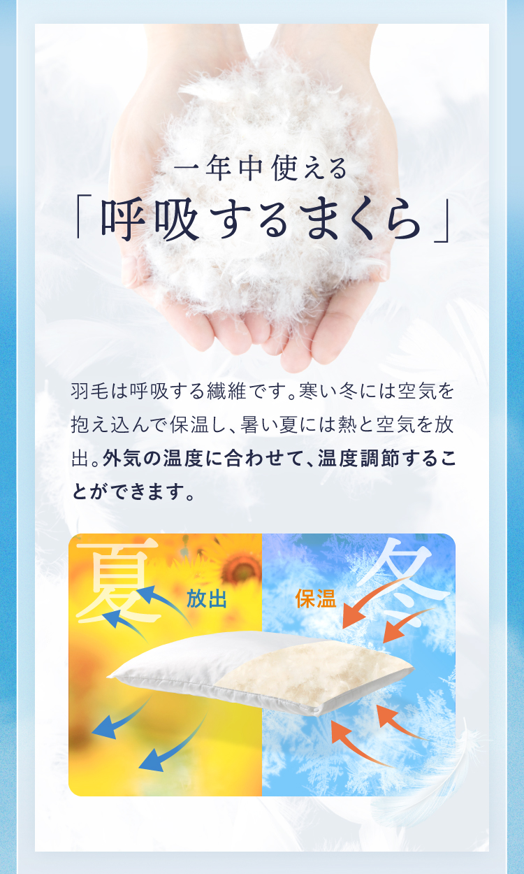 一年中使える「呼吸するまくら」