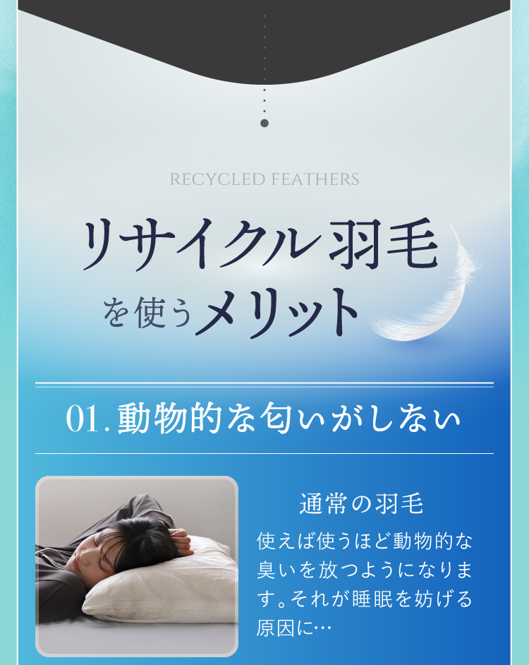 リサイクル羽毛を使うメリット