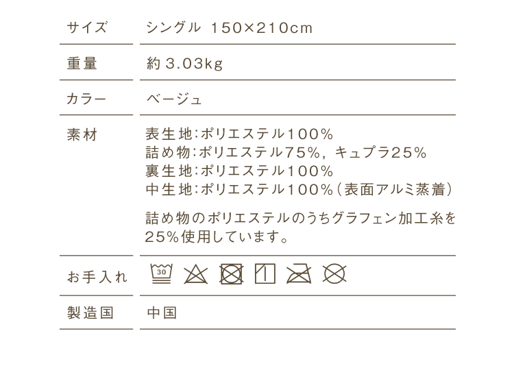 掛け布団 商品詳細