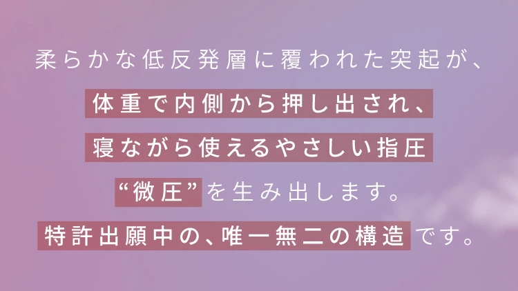 特許出願中の、唯一無二の構造