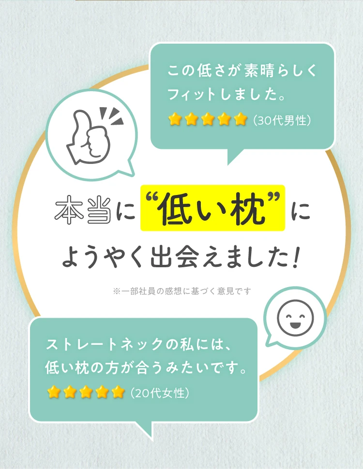 本当に低い枕にようやく出会えました