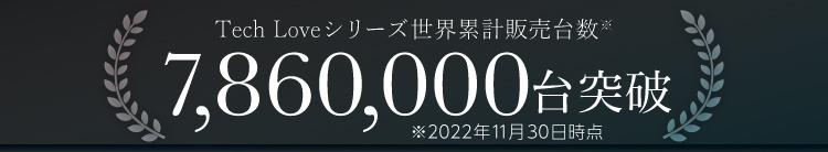 Tech Loveシリーズ世界累計販売台数 7,860,000台突破