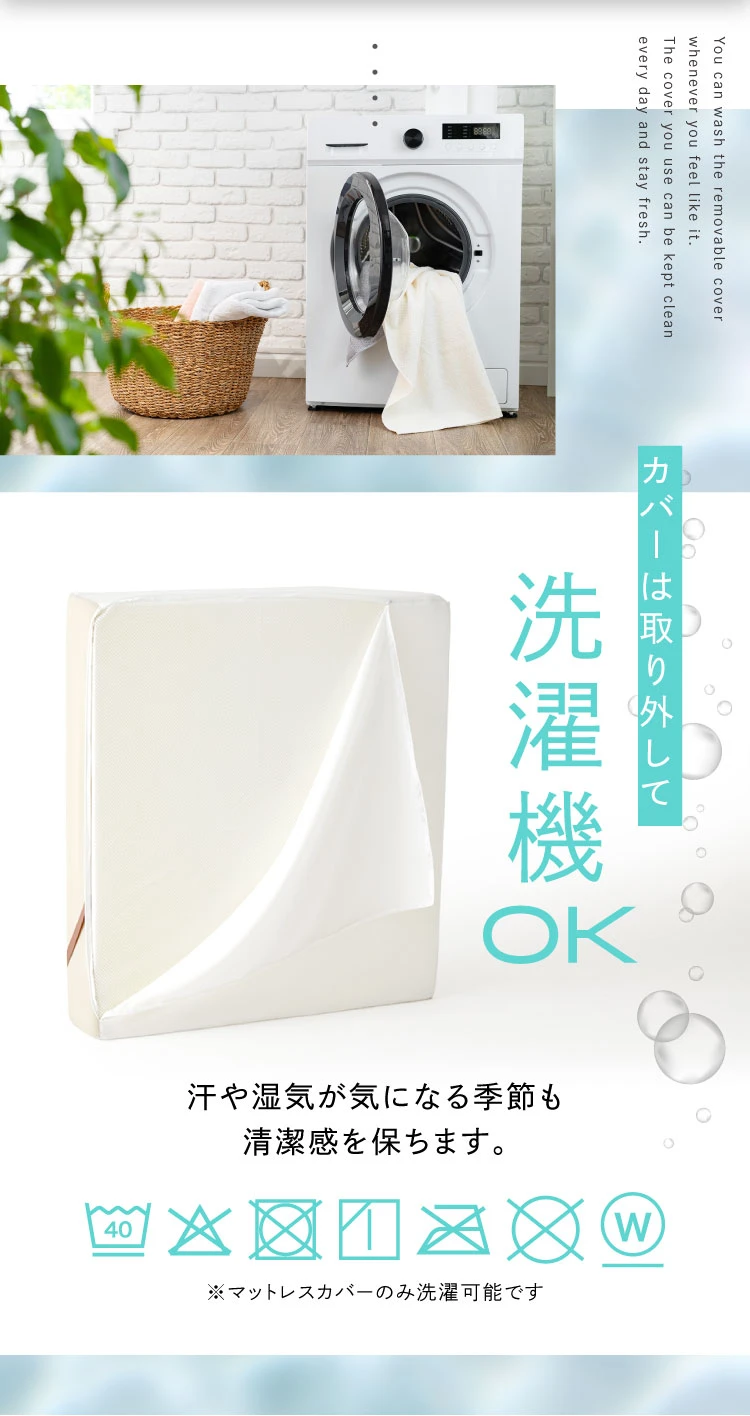 カバーは取り外して洗濯機OK