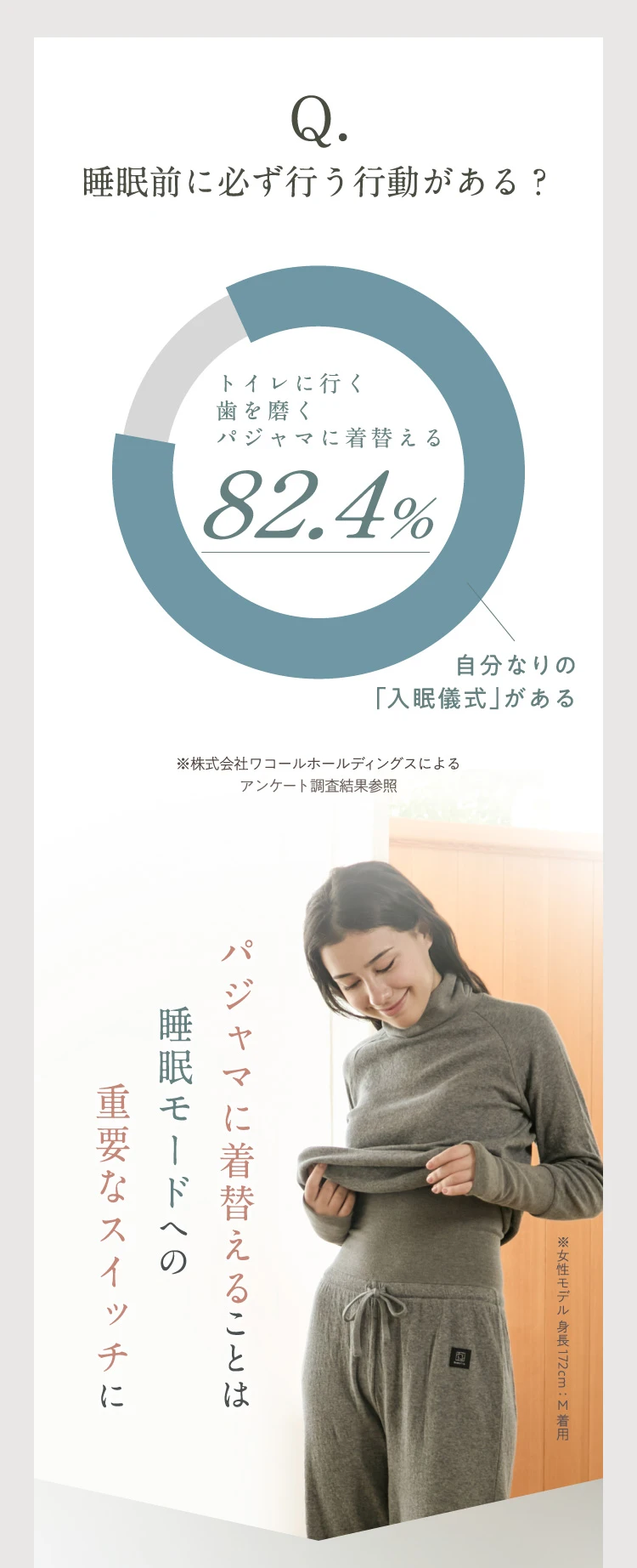 パシャマに着替えることは睡眠モードへの重要なスイッチに