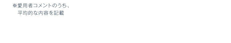 ※愛用者コメントのうち、平均的な内容を記載