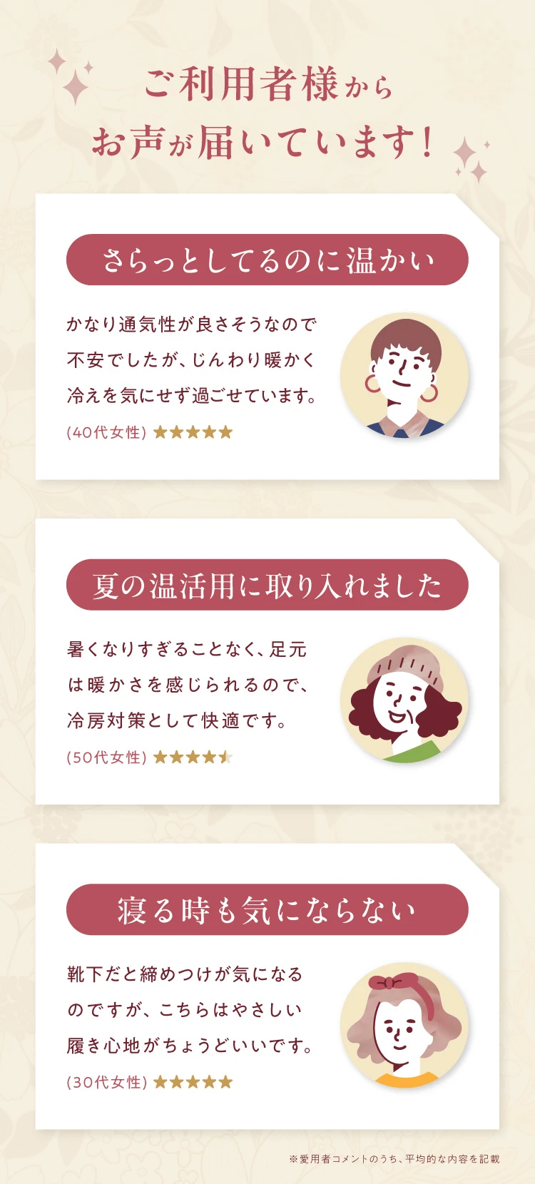 ご利用者様からお声が届いています