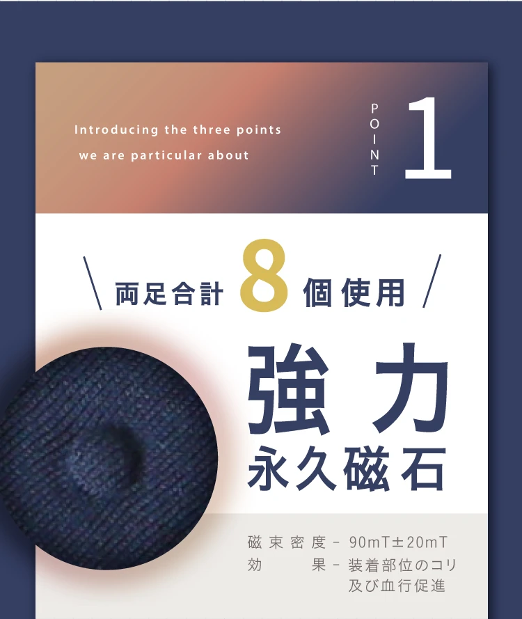 両足合計8個使用　強力永久磁石