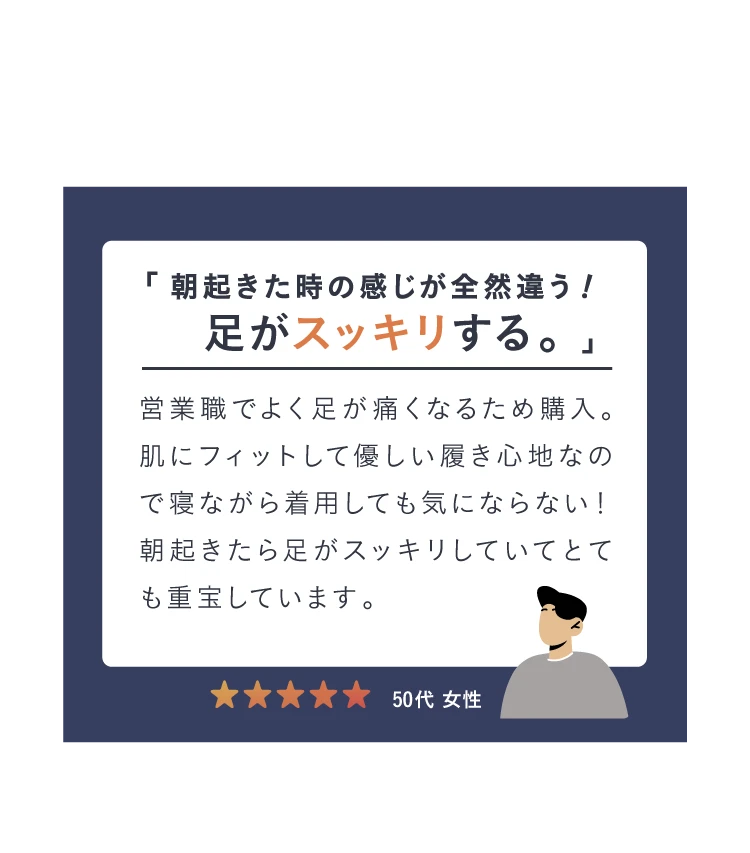 朝起きた時の感じが全然違う!足がスッキリする。