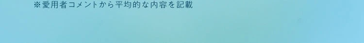 ※愛用者コメントから平均的な内容を記載