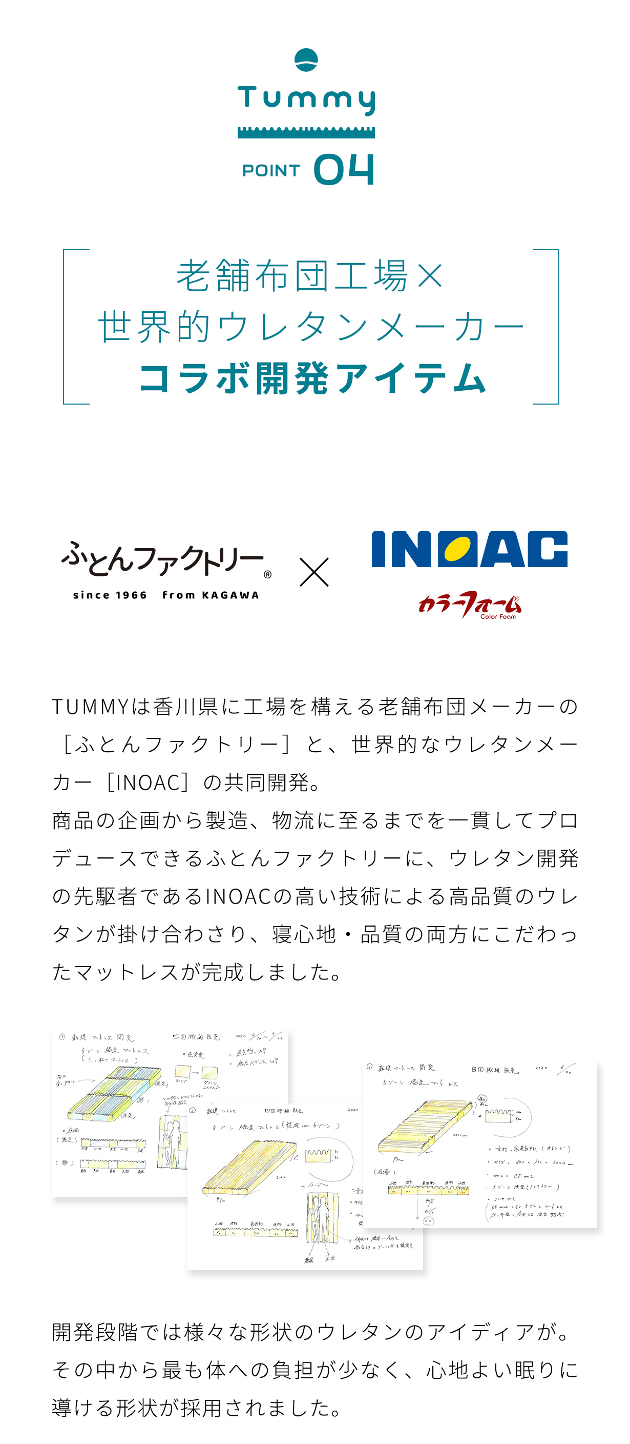 Point4 老舗布団工場×世界的ウレタンメーカー コラボ開発