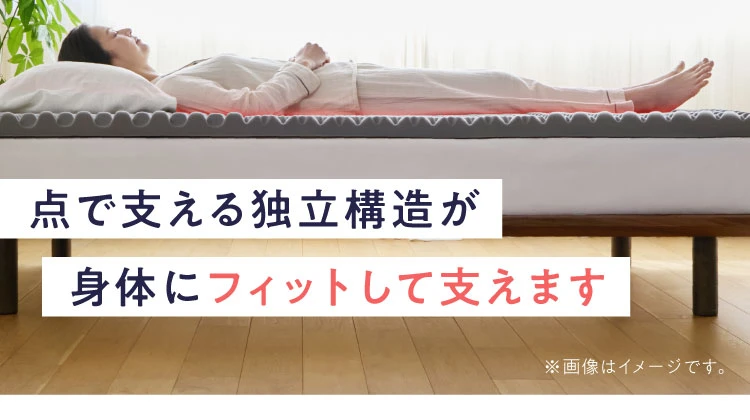 点で支える独自構造が身体にフィットして支えます