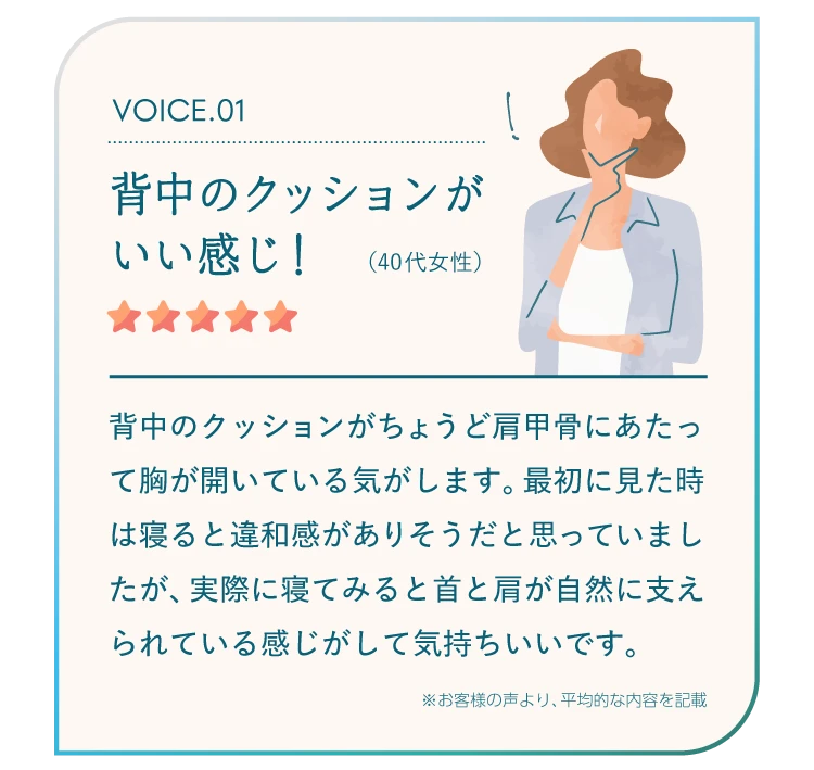 背中のクッションがいい感じ！